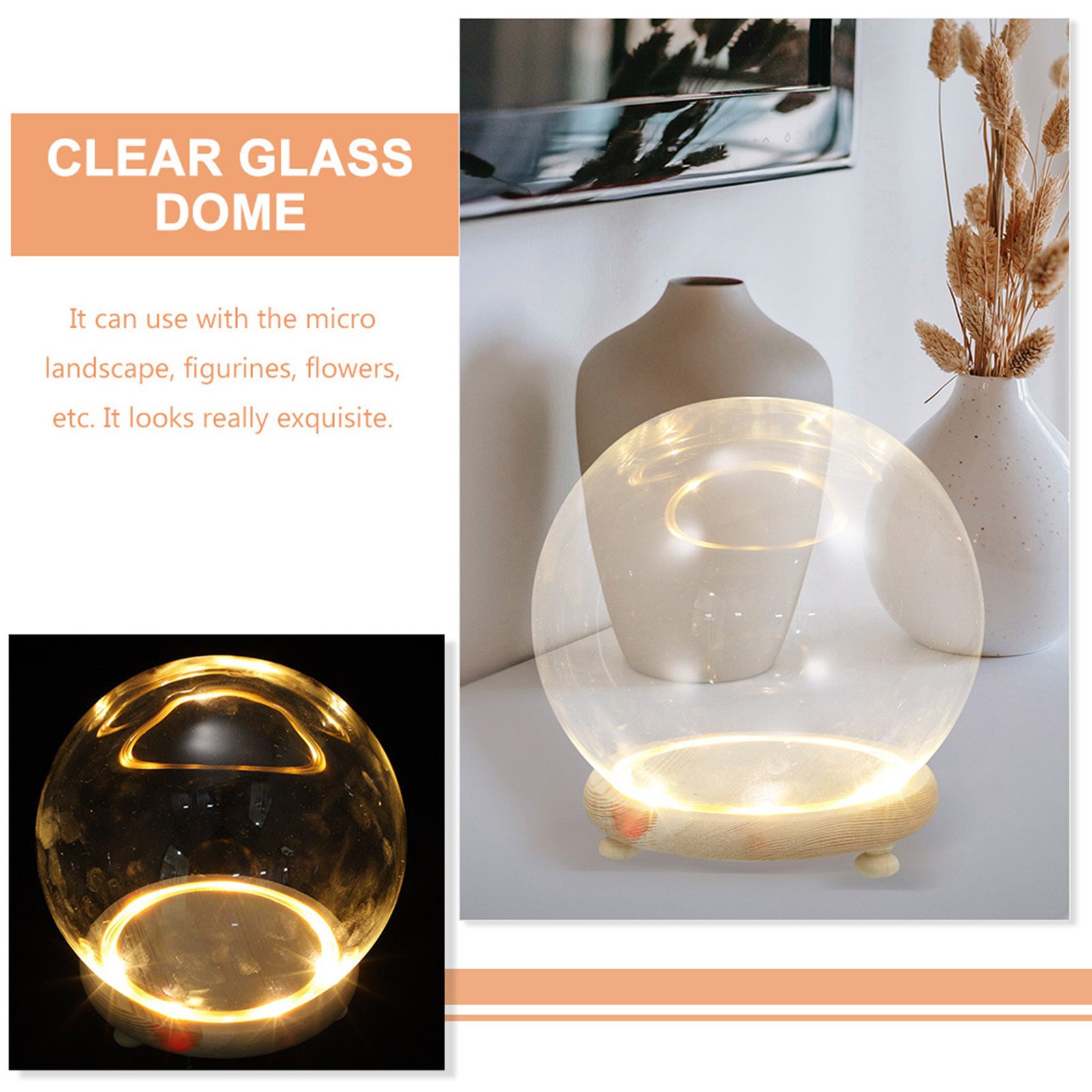 Clear Glass Dome Display Case  - Plastic Dome Clear recension och pris