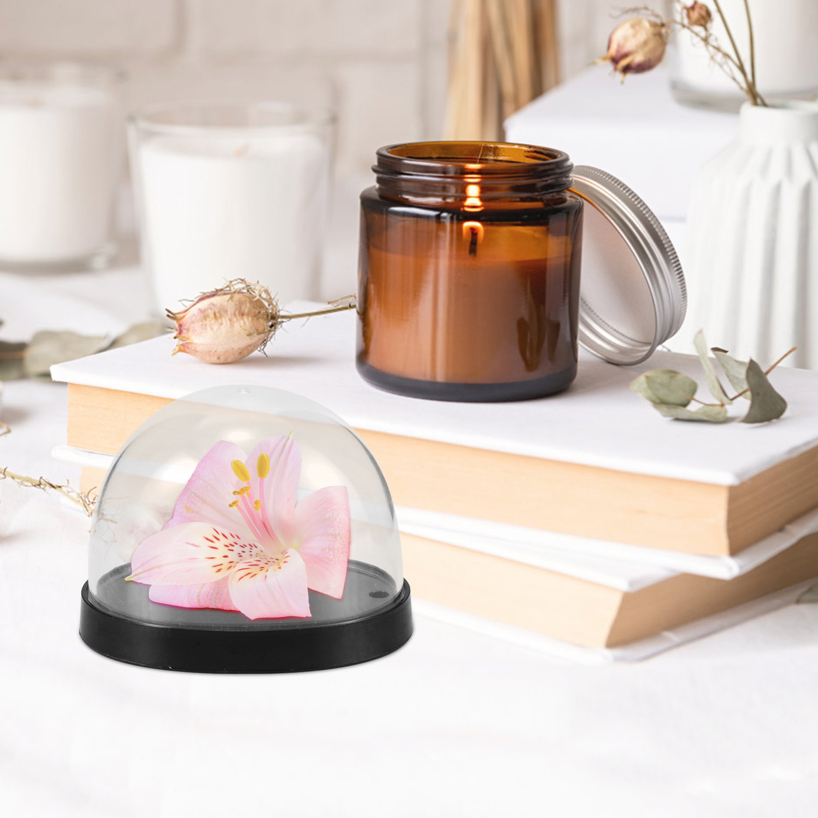 5Sets Glass Cloche Dome High T - Plastic Dome Clear recension och pris