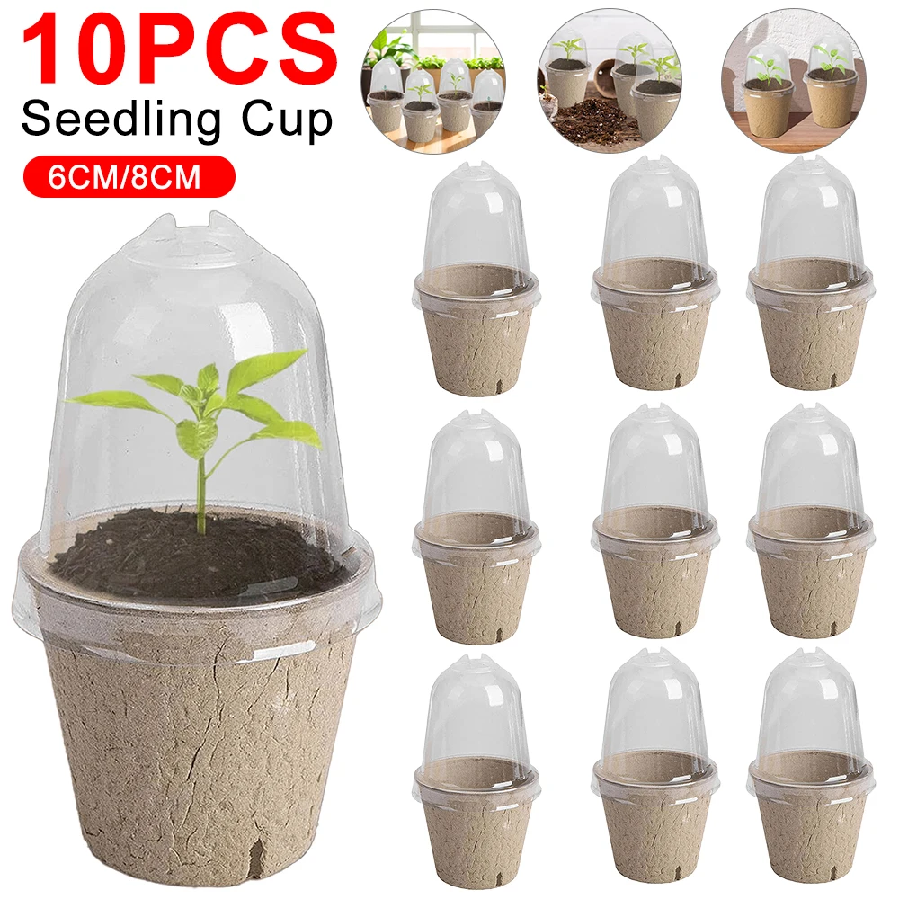 10pcs Garden Round Peat Pots P - Peat Pellet Tray recension och pris