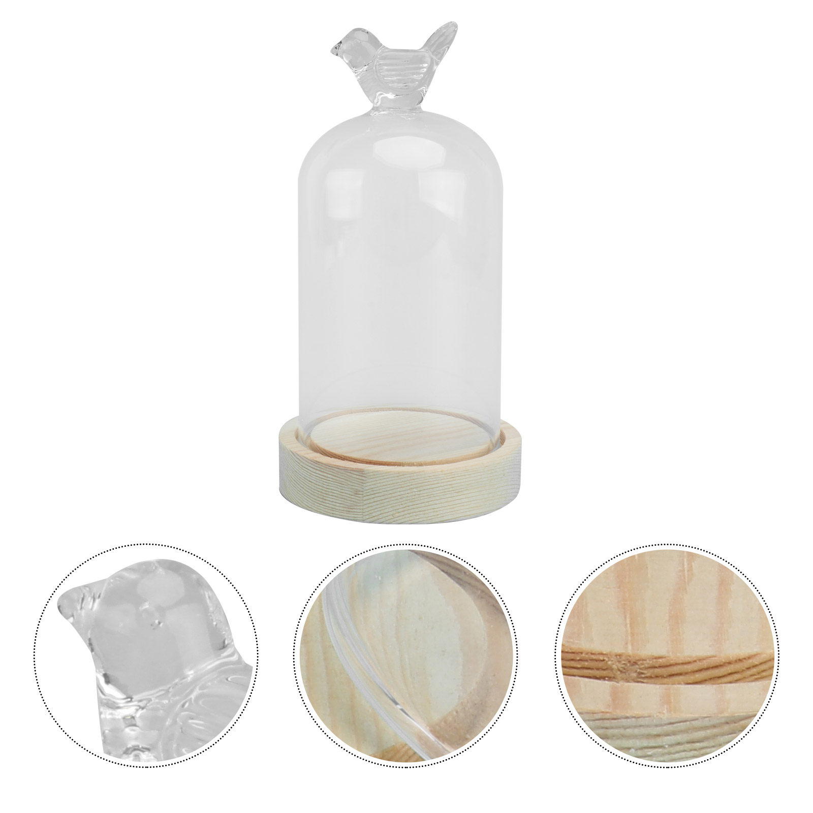 1Pcs Mini Glass Dome Cover Bir - Plastic Dome Clear recension och pris
