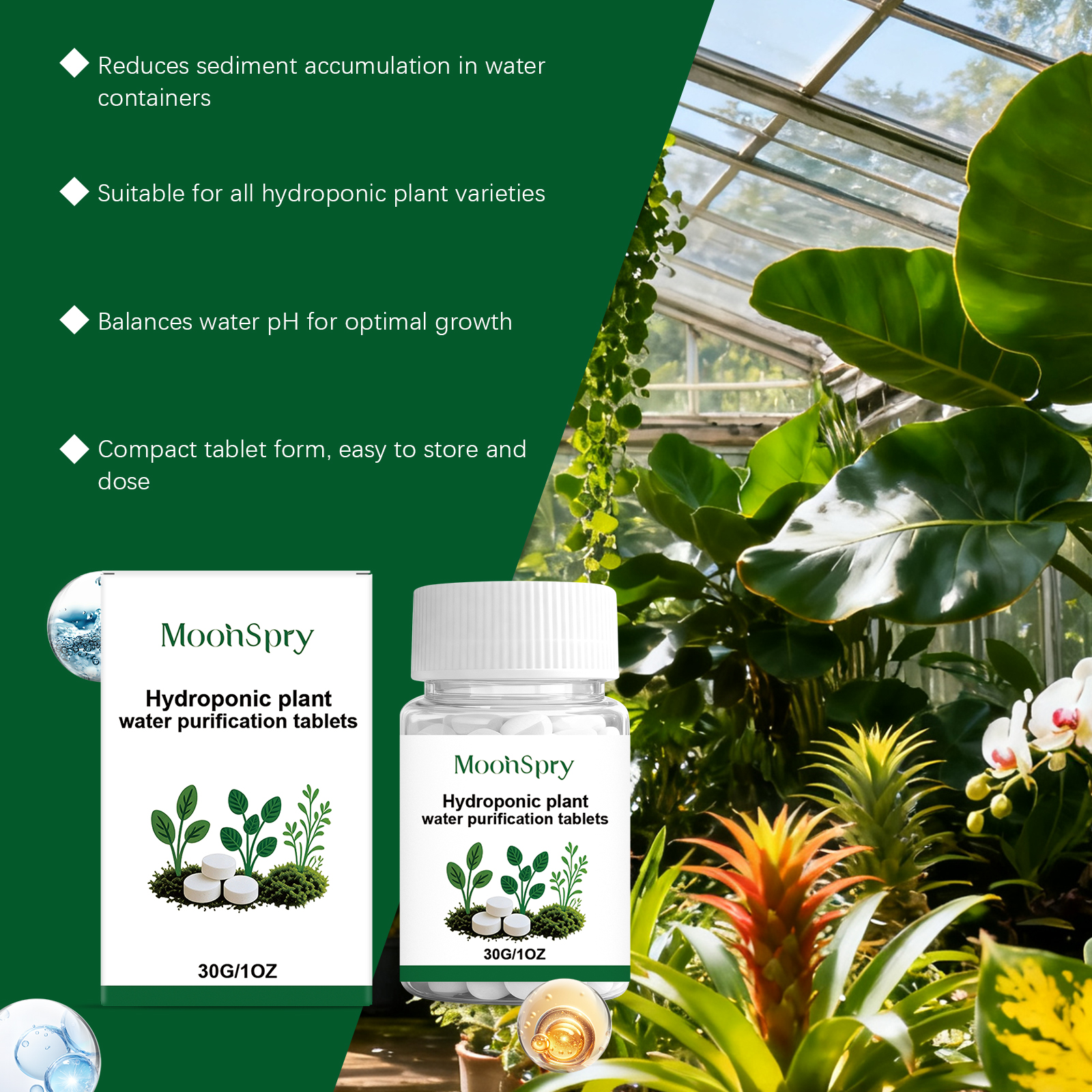 Moonspry Hydroponic Water Puri - Rooting Hormone Powder recension och pris