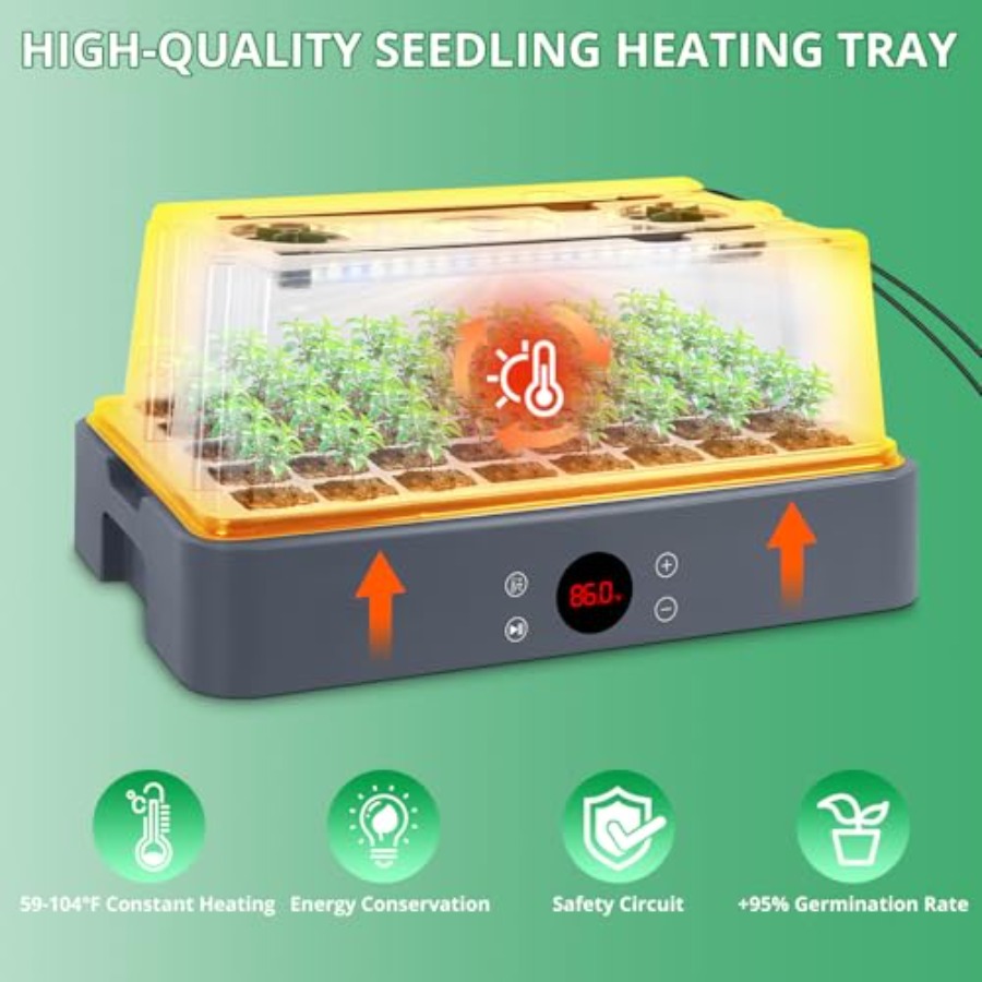 Seed Starter Tray with Grow Li - Humidity Dome Kit recension och pris