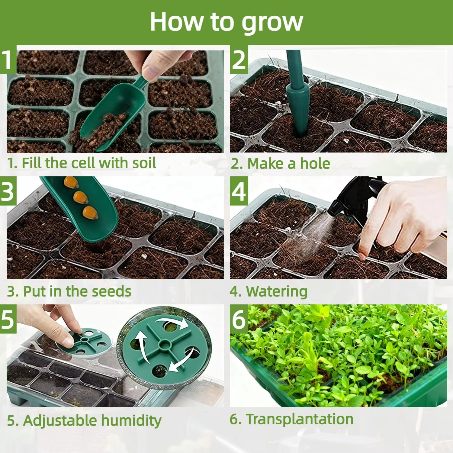 3Pcs Seed Starter Tray Mini Gr - Humidity Dome Kit recension och pris