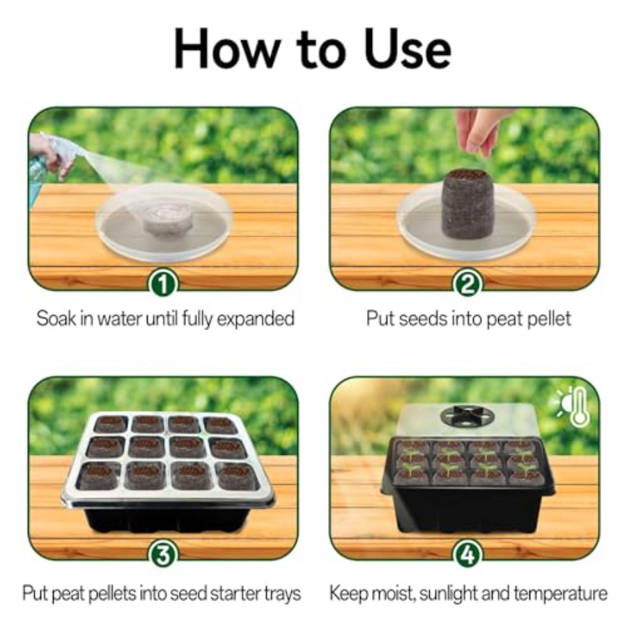 8 Pack Seed Starter Tray with  - Peat Pellet Tray recension och pris