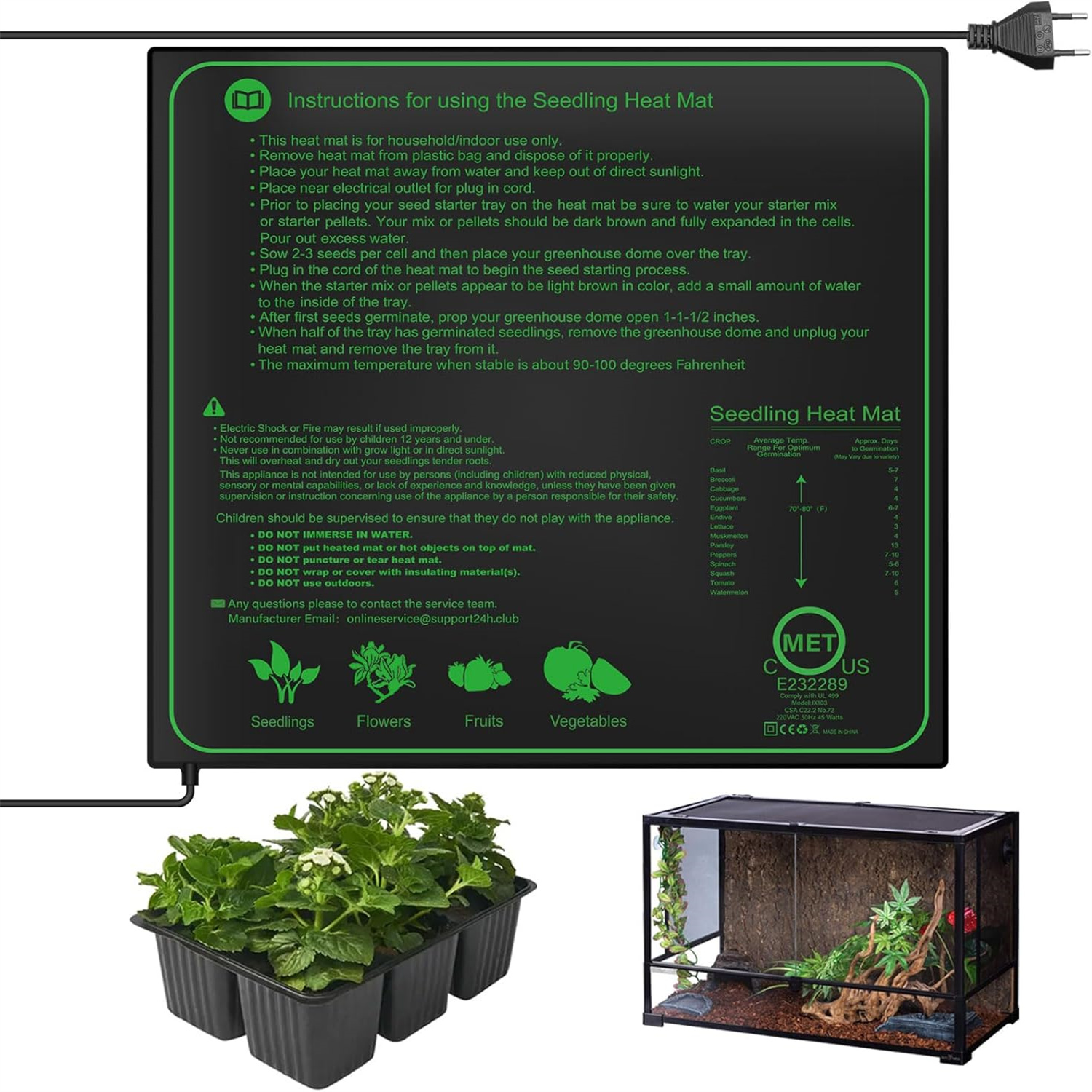 Seedling Heat Mat 10/25/50CM I - Rooting Gel Clone recension och pris