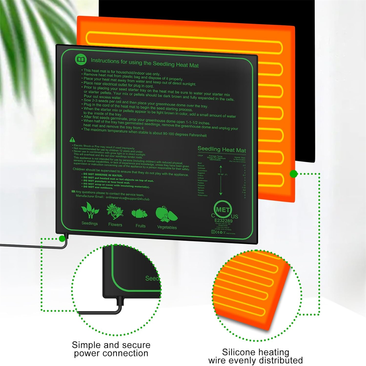 Seedling Heat Mat 10/25/50CM I - Rooting Gel Clone recension och pris